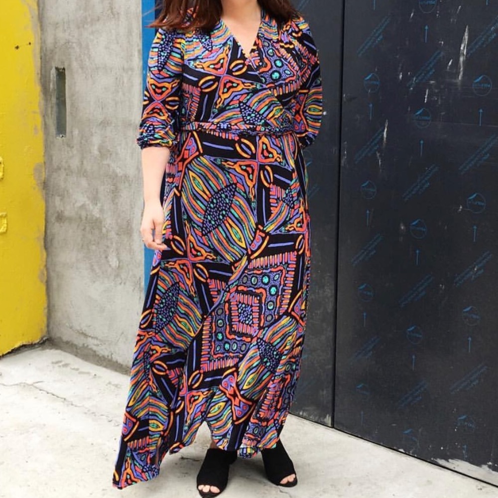 Melissa McCarthy Seven7 Printed Wrap Dress Size 0X